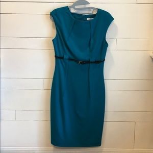 Calvin Klein Pencil Dress size 2 Teal color